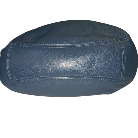 Michael Kors Large Fulton Triple Compartment Hobo Shoulder Bag Navy Leather Gold - Picture 3 of 16